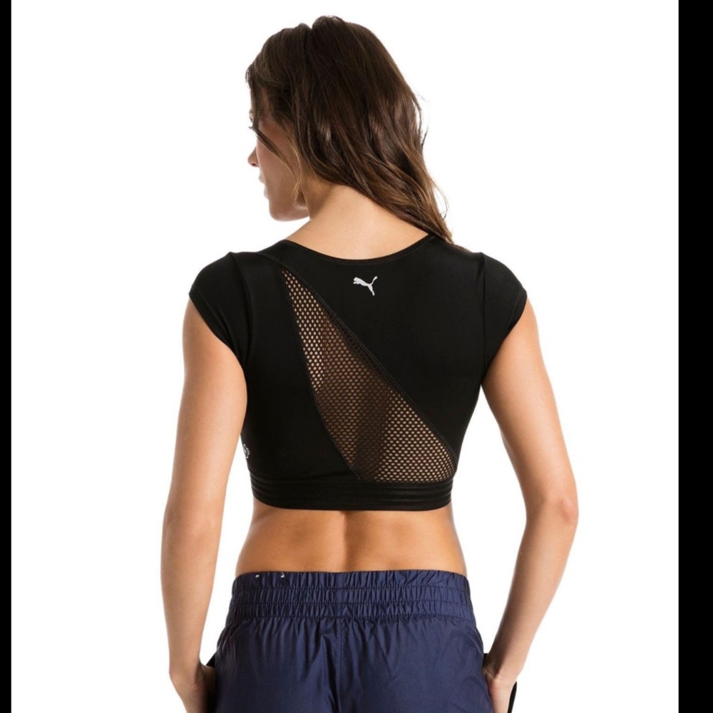 Puma Women Black Solid Explosive Crop Top